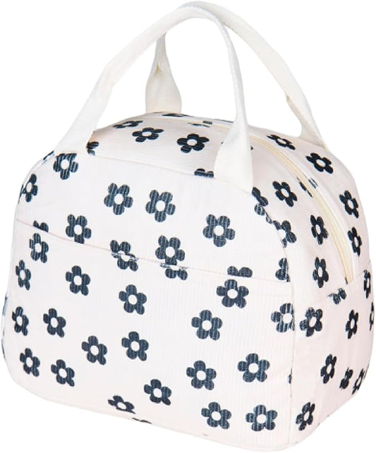 Lunch Bag for Women Men Girl,Large Cute Corduroy Lunch Tote Bags - Reusable Insulated Lunch Box for women with Handle, Leakproof WaterProof Design for Office, School, Work,Picnic.