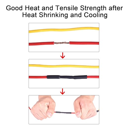 XHF UL Listed 205 PCS Length 3.5" Black&Red 3:1 Waterproof Automotive Electrical Heat Shrink Tubing Assortment Kit Large Size Marine Grade Adhesive Lined Tube, Insulation Sealing