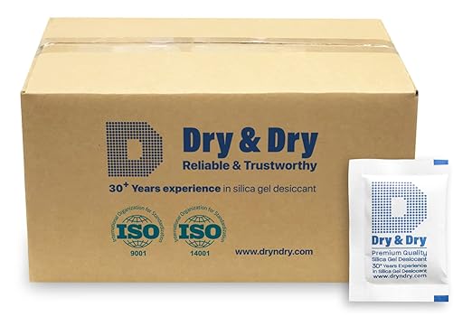 Dry & Dry Silica Gel Packets Silica Gel Desiccants - Rechargeable (Food Safe) Silica Gel Packets - White - 3000 Packets (5 Gram)