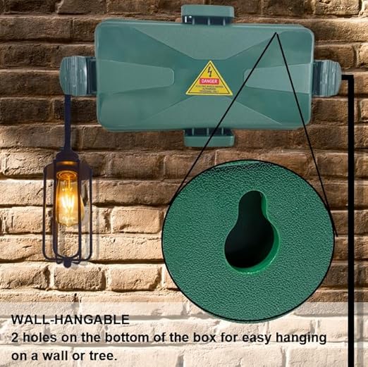 Outdoor Electrical Box Waterproof IP54-rated Outdoor Outlet Box Black Outdoor Extension Cord Cover Box (Inner 6.5 x 3.5 x 2.2inch) Wall-Hangable Waterproof Box for Protect Outlet(2 PCS Green)