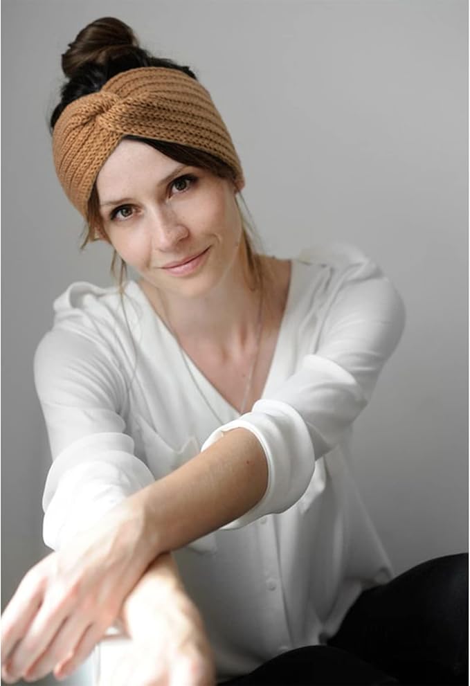 DRESHOW Winter Knit Chunky Headbands for Women Crochet Turban Knitted Ear Warmer Fashion Head Wrap 6 Pack