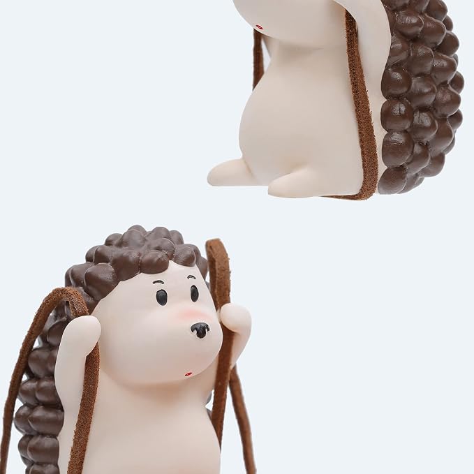 YGMONER Cute Swinging Hedgehog Car Rear View Mirror Hanging Accessories Funny Car Interior Decor Gifts for Women Men (Hedgehog)