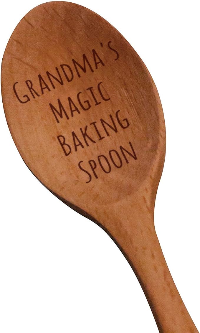 Laser Engraved "Grandma's Magic Baking Spoon" Wooden Spoon - New Grandmother Gifts - Baking Gifts - Grandma To Be Gifts