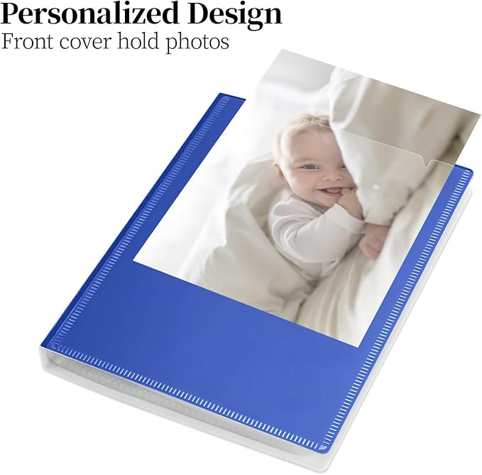 Vienrose Small Photo Album 3-Pack 5 x 7 Photo Book Album, Each Picture Book Holds 52 Photos Mini Photo Book with Customizable Cover, Postcard Album, Baby Photo Albums (Blue)