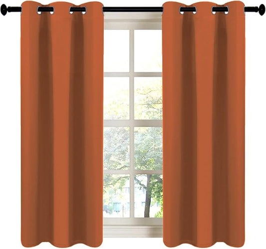 LA PALMA Thermal Insulated Blackout Darkening Grommet Living Room Curtains Window Drapes for Bedroom Pack of 2 Panels