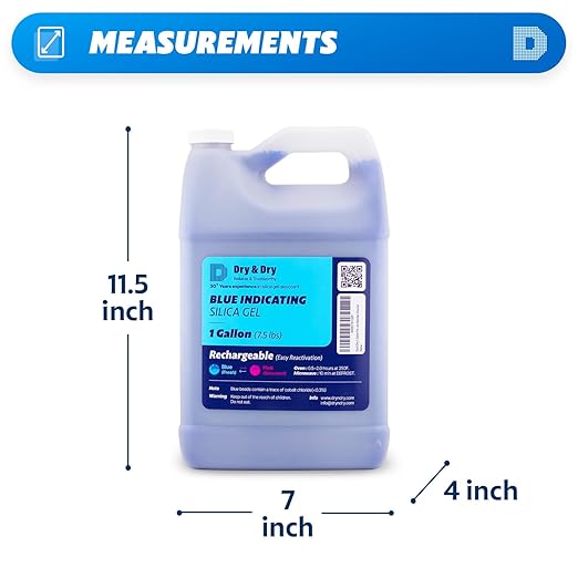 Dry & Dry [30 LBS] Blue Indicating Silica Gel Beads(Industry Standard 3-5 mm) - Reusable Desiccant Beads Silica Beads(Blue to Pink) Silica Gel Bulk