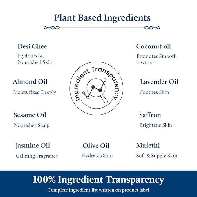Blue Nectar Ayurveda Gentle Baby Oil for Newborn Skin Care -Moisturizing Baby Massage Oil for Dry Skin Moisturizer |Soothing with 100% Natural Coconut Oil & Organic Ghee (13 Herbs, 6.76 Fl Oz)