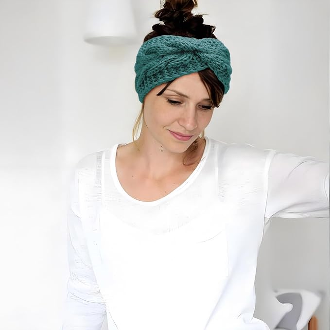 DRESHOW Winter Knit Chunky Headbands for Women Crochet Turban Knitted Ear Warmer Fashion Head Wrap 6 Pack