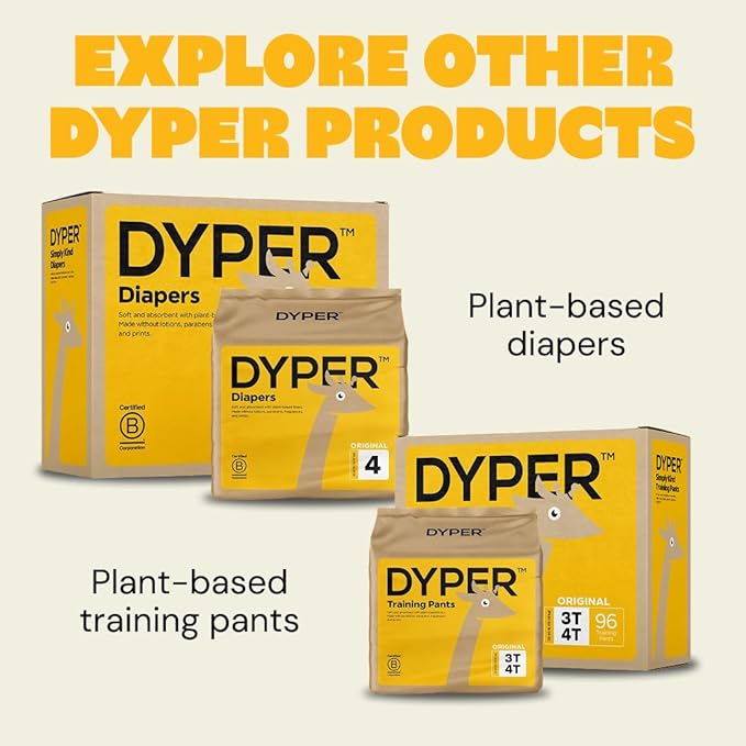 DYPER Baby Wipes Unscented (720 Count) - 99% Water-Based & Hypoallergenic Baby Wipes, Made with Plant-Based Materials, Gentle for Sensitive Skin, Fragrance & Plastic-Free Wet Wipes, 12 Pack