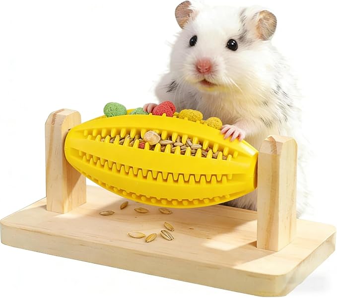Hamster Enrichment Toys, Guinea Pig Rotating Foraging Toys Interactive Feed Game for Boredom, Food Hide Treat Dispenser Toys for Rat, Small Animal Cage Accessories for Syrian & Dwarf Hamsters