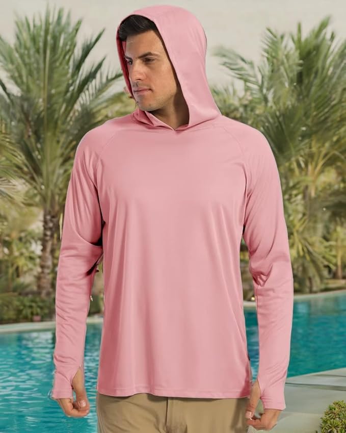 Boladeci Men's UPF 50+ Sun Protection Lightweight Hoodie Shirts Long Sleeve Fishing Shirt SPF UV Hiking Swim
