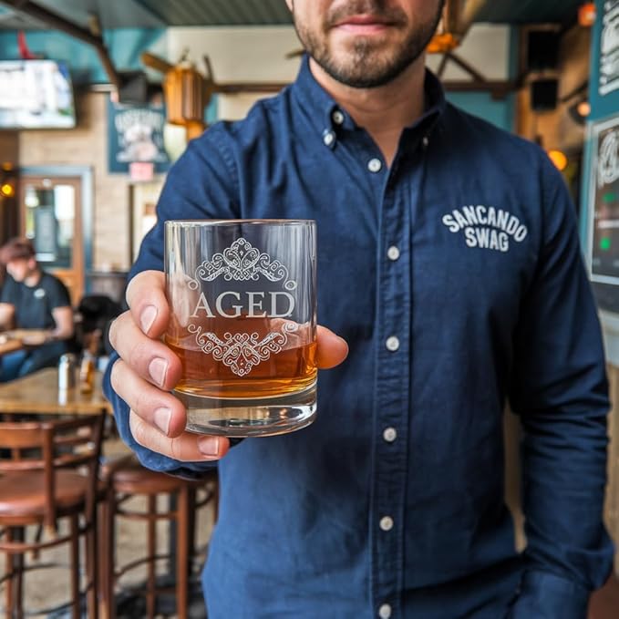 Personalized Whiskey Glass – Custom Engraved Rocks Glass, Sand Carved for Deep Etching – Heavy Base Old Fashioned Glasses for Bourbon, Scotch, Cocktails – 10.5 oz – Unique Gift for Men, Dad, Husband