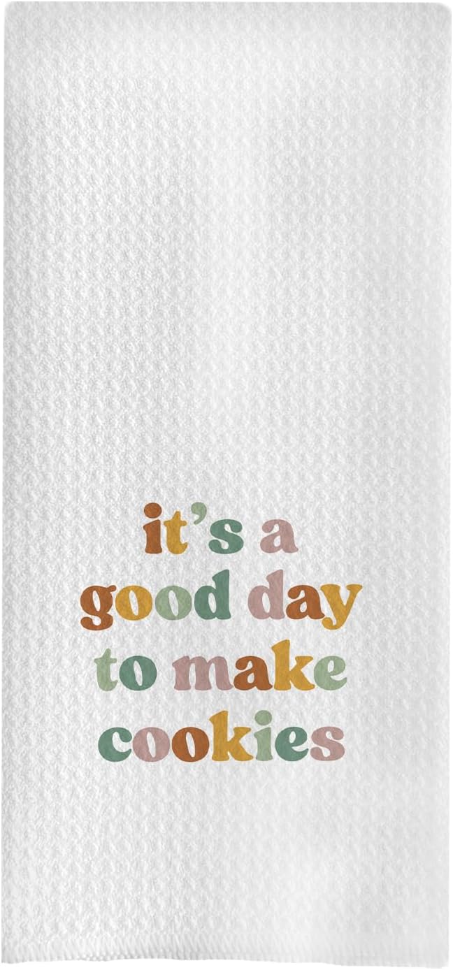 Baking Gifts Kitchen Towels, Gifts for Bakers Cookie Lovers Cooks Dish Tea Towel for Kitchen Baking, It's a Good Day to Make Cookies Hand Towels, 16x24