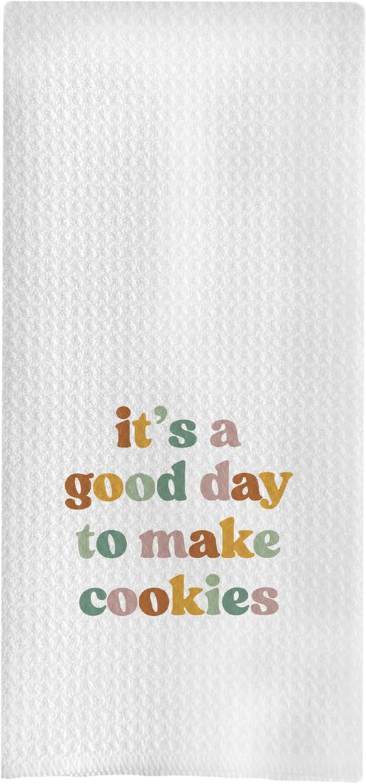 Baking Gifts Kitchen Towels, Gifts for Bakers Cookie Lovers Cooks Dish Tea Towel for Kitchen Baking, It's a Good Day to Make Cookies Hand Towels, 16x24