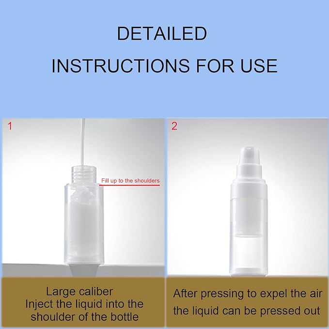 Airless Pump Bottles mini Travel Size Toiletry containers refillable Cosmetic containers Lotion Bottle with Pump TSA Approved(0.7oz/20ml 4 Pack)
