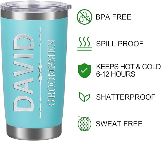 Personalized Tumbler with Lid and Straw Custom Stainless Steel Cups Mug with Engraved Name Text Customized Travel Coffee Tumbler Gifts for Men Women 20oz