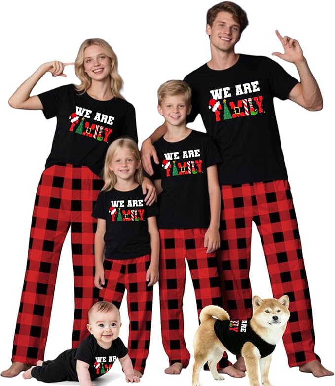 Family Christmas Pajamas Matching Sets Holiday Xmas Party Family Sleepwear Set Jammies for Couples