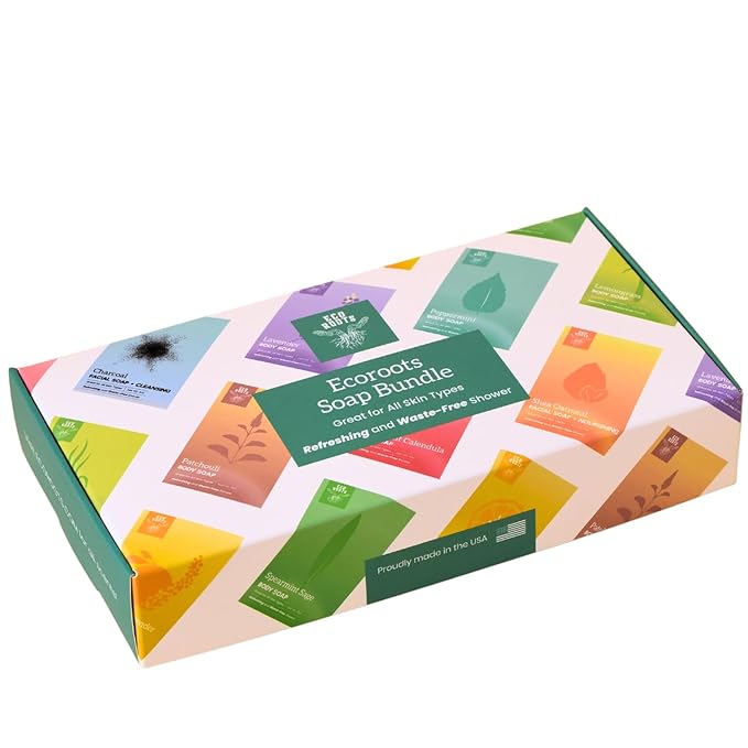 ECO ROOTS 3 Pack Natural Oatmeal Soap Bar – Face & Body Cleansing Bar with Shea Butter & Coconut Oil – Gentle Daily Moisturizing Bars of Soap