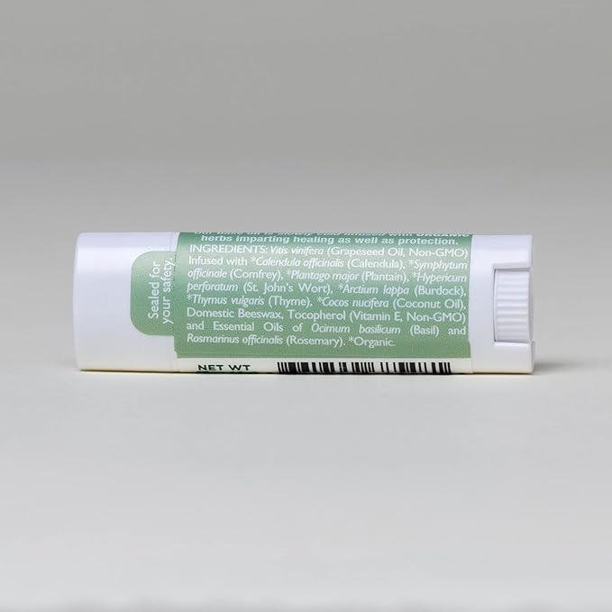 Natural Lip Balm, Perioral Dermatitis Treatment, Calendula, Healing Lip Balm with Immune Supportive Basil & Rosemary Essential Oil, Organic Coconut Oil, 2 Pak, Ora's Amazing Herbal