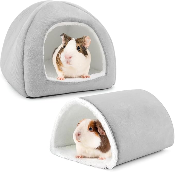 Guinea Pig Hideout & Tunnel Set, Soft Plush Washable Pet Bed | Ideal for Resting, Hiding & Exercising, Fits Guinea Pigs Dwarf Rabbits Ferrets Small Animals, Easy to Clean