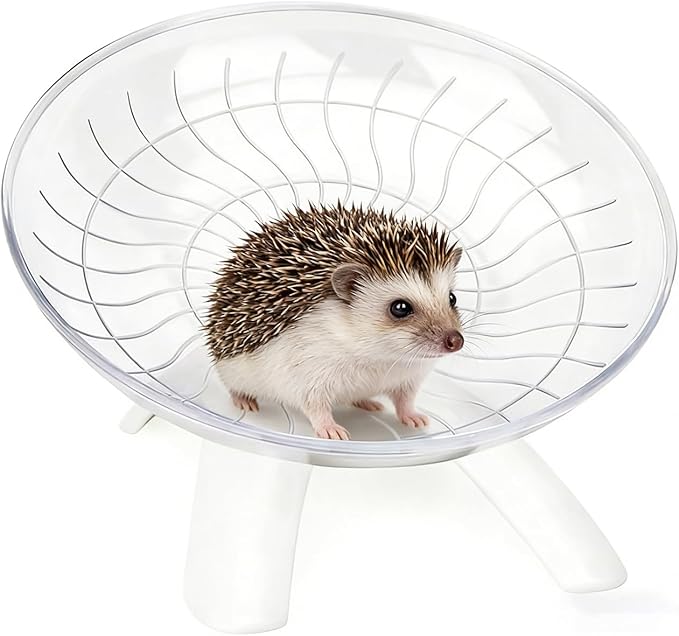 Hamster Wheel, Hamster Flying Saucer Silent Running Exercise Wheel for Hamsters, Gerbils, Mice,Hedgehog and Other Small Pets Silent Running Wheel Hermit Crab Wheel(White)