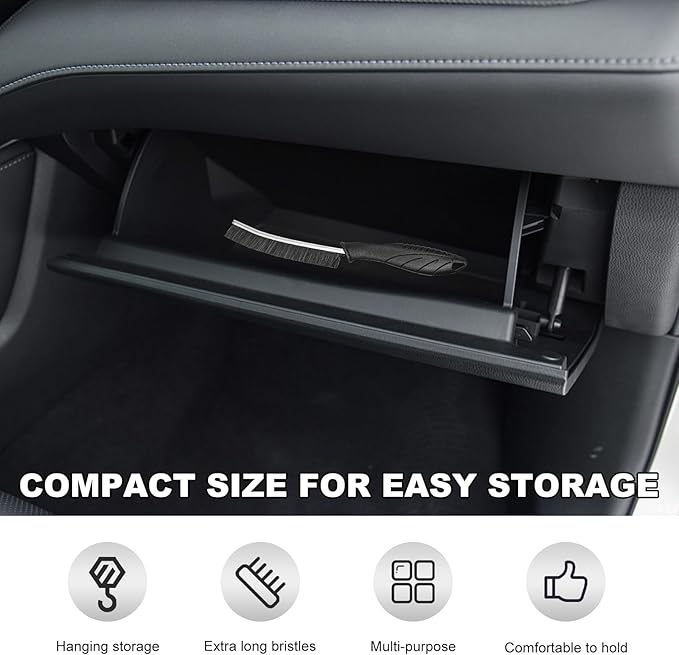 3 PCS Crevice Cleaning Brush, Hard Bristle Car Seat Gap Brushes for Deep Cleaning, Multifunctional Scrub Brush Essential Supplies for Vehicle Window Kitchen Bathroom