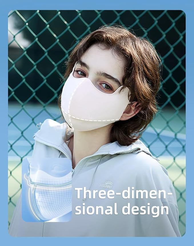 Sun Protection UPF 50+ UV Face Cover Summer Face Mask Neck Gaiter with Ear Loops SLN3M308