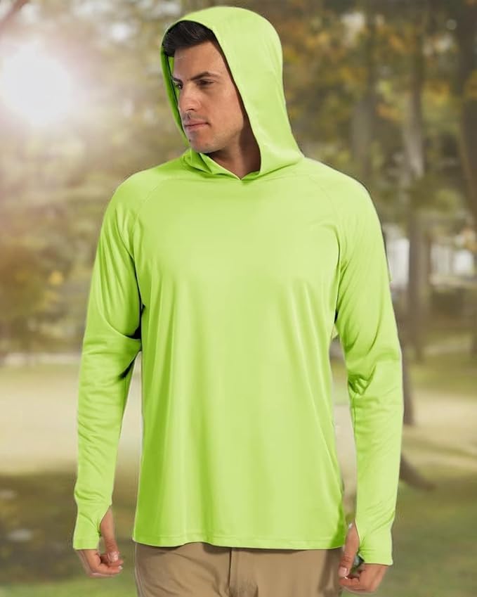 Boladeci Men's UPF 50+ Sun Protection Lightweight Hoodie Shirts Long Sleeve Fishing Shirt SPF UV Hiking Swim