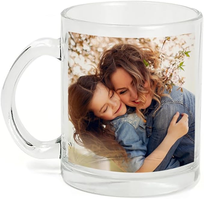 Personalized Coffee Mug – Custom Photo, Text, or Logo Ceramic Mug Tea Cup | Taza Personalizada with Picture or Message | Customized Gift Idea for Men & Women, Mom, Dad, Friends - Clear | 11oz