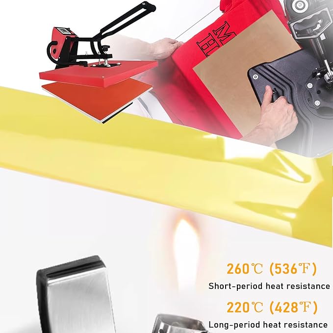 YTFGGY 3 Pack Teflon Sheets for Heat Press 15x15 and 3 Rolls Heat Transfer Tape 10mm Non Stick Transfer Sheet Heat Press Tape Set for Sublimation PTFE Teflon Sheet Heat Resistant
