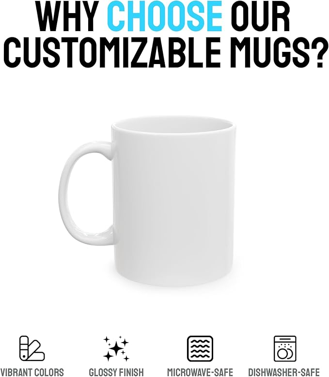 Personalized Coffee Mug – Custom Photo, Text, or Logo Ceramic Mug Tea Cup | Taza Personalizada with Picture or Message | Customized Gift Idea for Men & Women, Mom, Dad, Friends - Black/White | 11oz