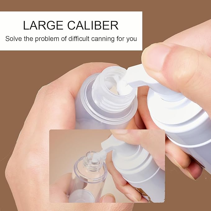 4pack mini Travel Size Pump Bottle Dispenser,Transparent Empty Lotion Bottles with,with Labe lslotion Travel Container 1.0/oz 30ml Small airless Pump jar,TSA Approved Size