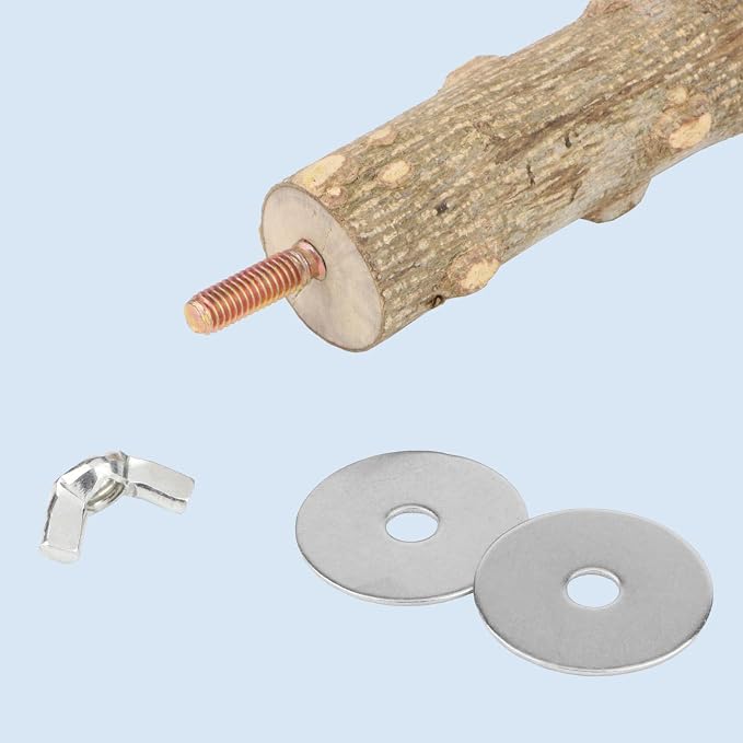 Hypeety Natural Prickly Ash Wood Perch Bird Paw Grinding Stand, 11.7''/30cm | Paw and beak grinding perch, bark texture for grip, chew-proof and durable, beak for budgie/parakeet/cockatiel/lovebird
