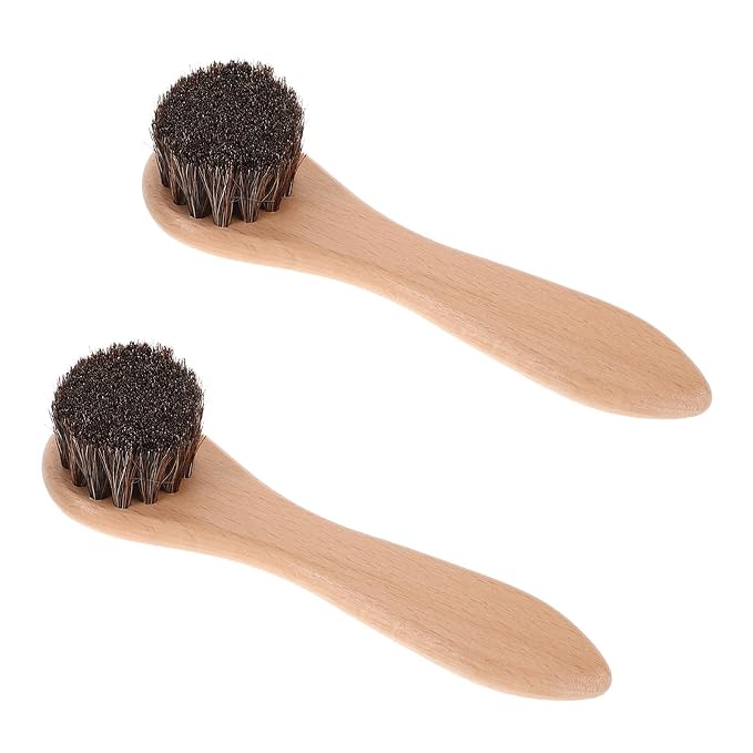2pcs Small Animal Gentle Bristle Bath Brush with Beech Wood Handle, Grooming Tool for Hamsters, Guinea Pigs, Rabbits, and Ferrets