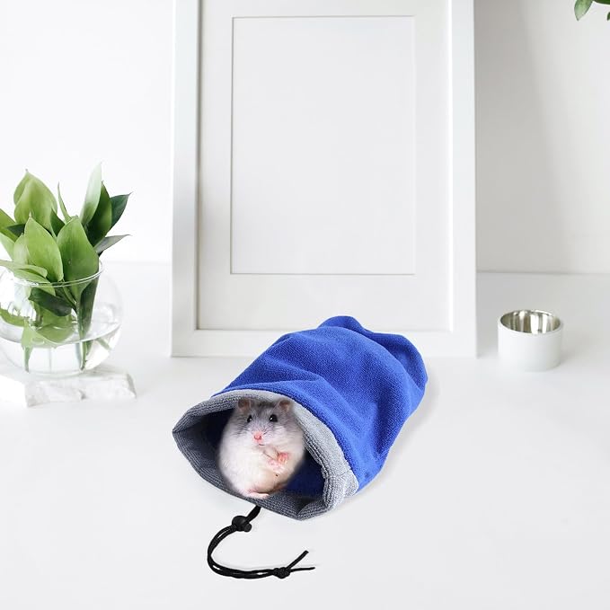 KESYOO Blue Plush Absorbent Towel for Small Pets Lightweight Quick Dry Bath Towel for Ferrets, Hamsters and Guinea Pigs Care and Drying Accessories