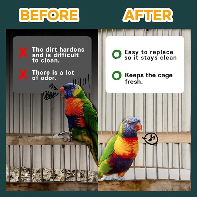 HA SHI Bird Cage Liners, 120 Unscented Newsprint Sheets, 31 x 21.5 in Large | 120 unscented newsprint sheets, 31 x 21.5 in. Large ink-free liners for bird cages and small pet enclosures. Trim to fit.