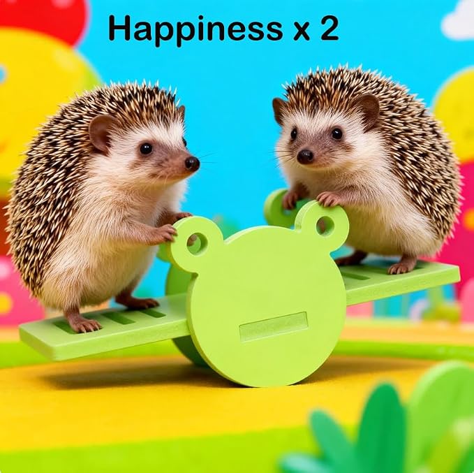 Hedgehog Ferret Enrichment Toys Set, Includes Hideout Tunnel, Skateboard, Ball Bell, Cozy Bed, and Seesaw, 5 Piece Hamster Small Animal Tunnel Hide