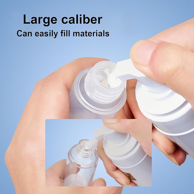 Airless Pump Bottles mini Travel Size Toiletry containers refillable Cosmetic containers Lotion Bottle with Pump TSA Approved(0.7oz/20ml 4 Pack)