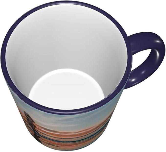 Custom Mugs and Coffee Cups Partial or Full Size Printed Creative Designs Customizable with Your Photos Images Text (Full-Width, Navy)
