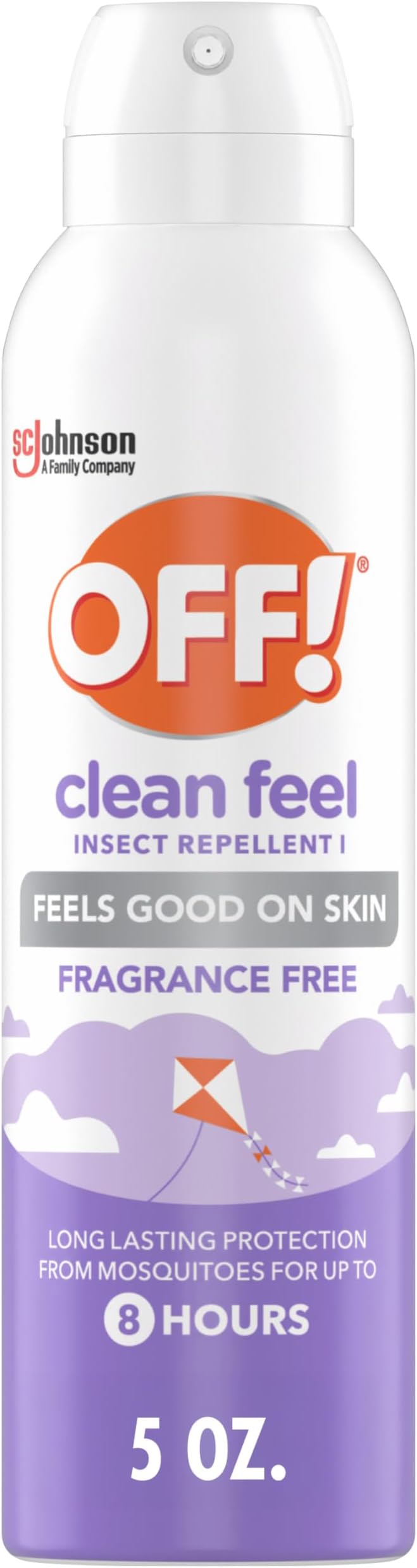 OFF! Clean Feel Insect Repellent Aerosol with 20% Picaridin - Long-Lasting DEET-Free Protection from Mosquitoes, Fragrance-Free Pest Control For Ticks & Flies, Camping, Bug Spray - 5 oz