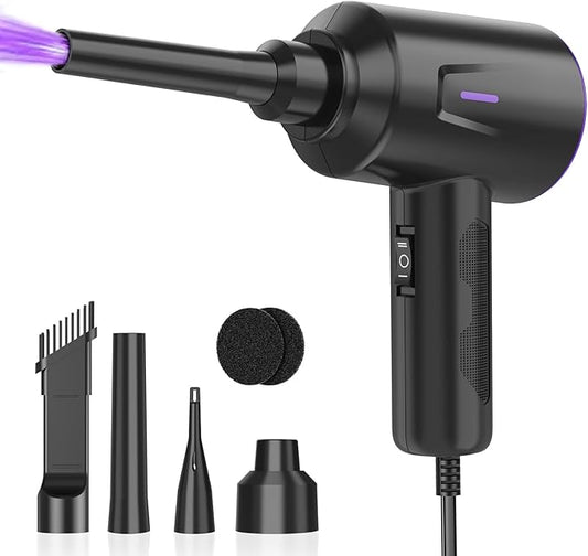 Air Duster - Compressed Air - 5.74 oz High Power Cleaning for Computer - PC - 2 Gear Air Blower (Black Purple)