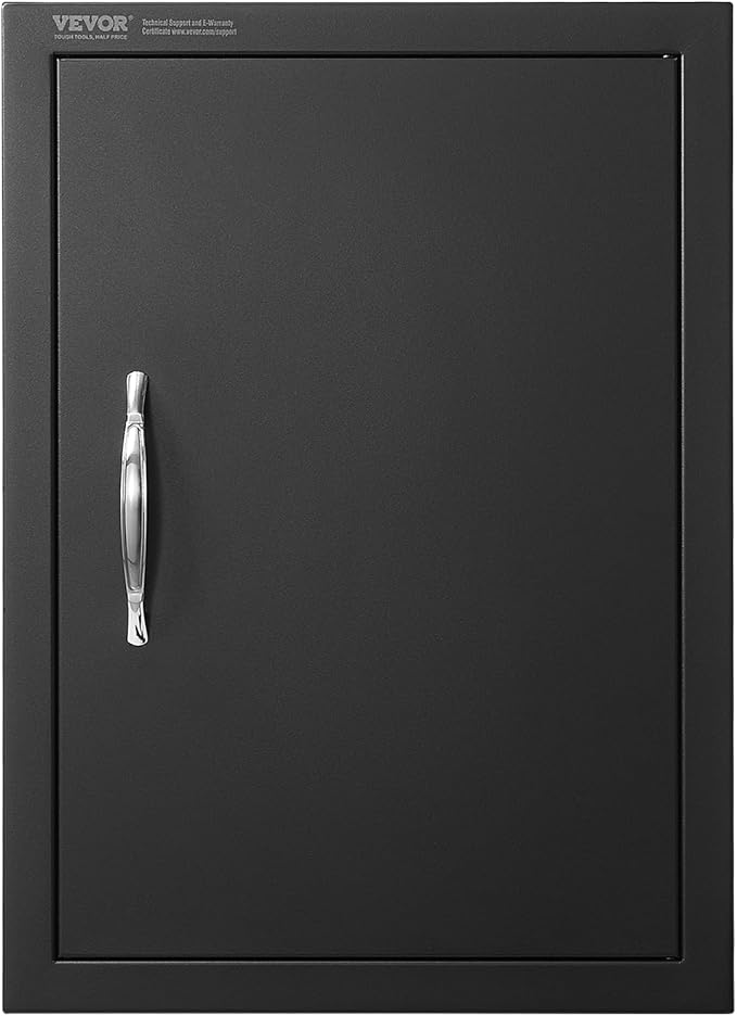 VEVOR Outdoor Kitchen Door - 16W x 22H Inch, Flush Mount, Vertical Wall Door with Handle, for BBQ Island and Grilling Station
