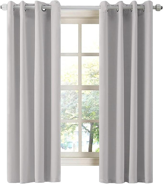 LA PALMA Thermal Insulated Blackout Darkening Grommet Living Room Curtains Window Drapes for Bedroom Pack of 2 Panels