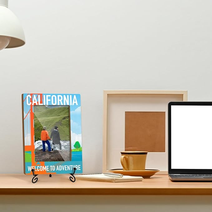 California Souvenirs Wood Photo Frame Wedding Honeymoon Vacation Gifts for Couple Tabletop Display 4 x 6 Picture Frame Gifts for Friends BFF, California Home Office Desk Holiday Decorations -22