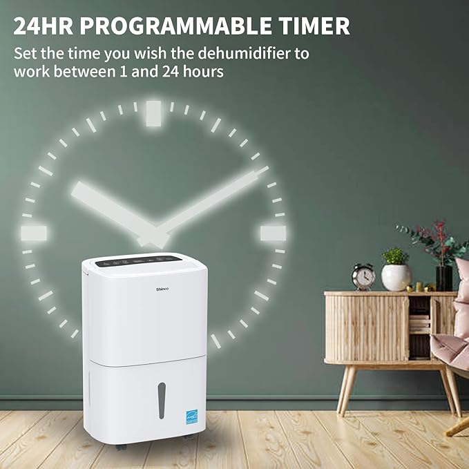 150 Pint Energy Star Dehumidifier with Pump and WIFI for Large Room/Basement (7,000 Sq.Ft) - Auto Drain Hose, Continuous Drainage, Auto Defrost - Quiet for Bedroom, Bathroom, Home & Commercial Use