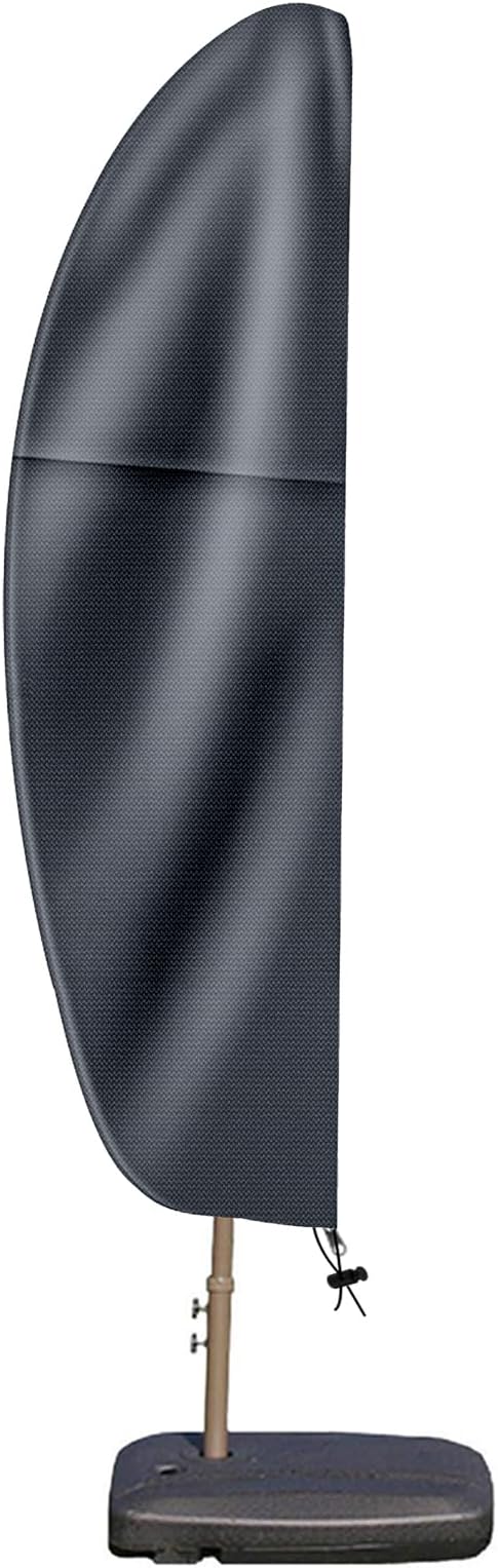 Patio Cantilever Umbrella Covers for Outdoor: Waterproof Offset Umbrella Cover Banana Style with Zipper fits 9FT to 14FT, Dark Grey