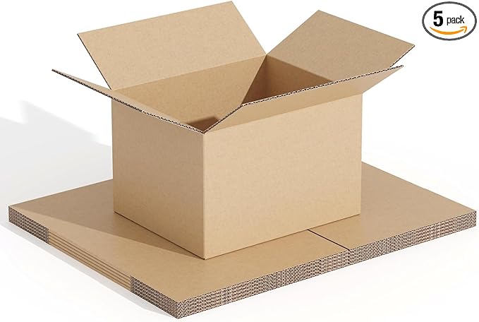 Simple deluxe 12x10x8 Shipping Boxes, Small Cardboard Box Shipping Box Moving Boxes Packing Boxes for Moving, 5 Pack
