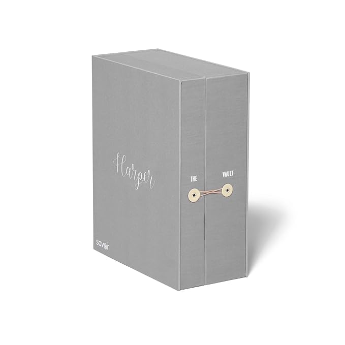 Savor | Baby Keepsake Organizer Box | The Original Fabric Acid-Free Modern Minimalist Gender-neutral Memory Box with Labels | For Pregnancy, Mother’s Day, Baby Shower, New Baby Girl Baby Boy Gifting