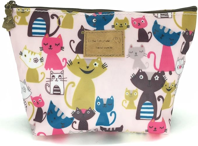 Hunger Pink Cats Print Make-Up Cosmetic Bag Carry Case, 14 Patterns (P11417012)