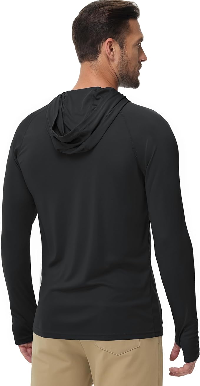 Boladeci Men's UPF 50+ Sun Protection Lightweight Hoodie Shirts Long Sleeve Fishing Shirt SPF UV Hiking Swim